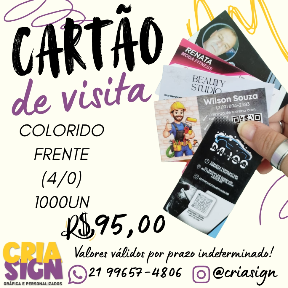 Cartão de Visita Colorido Frente