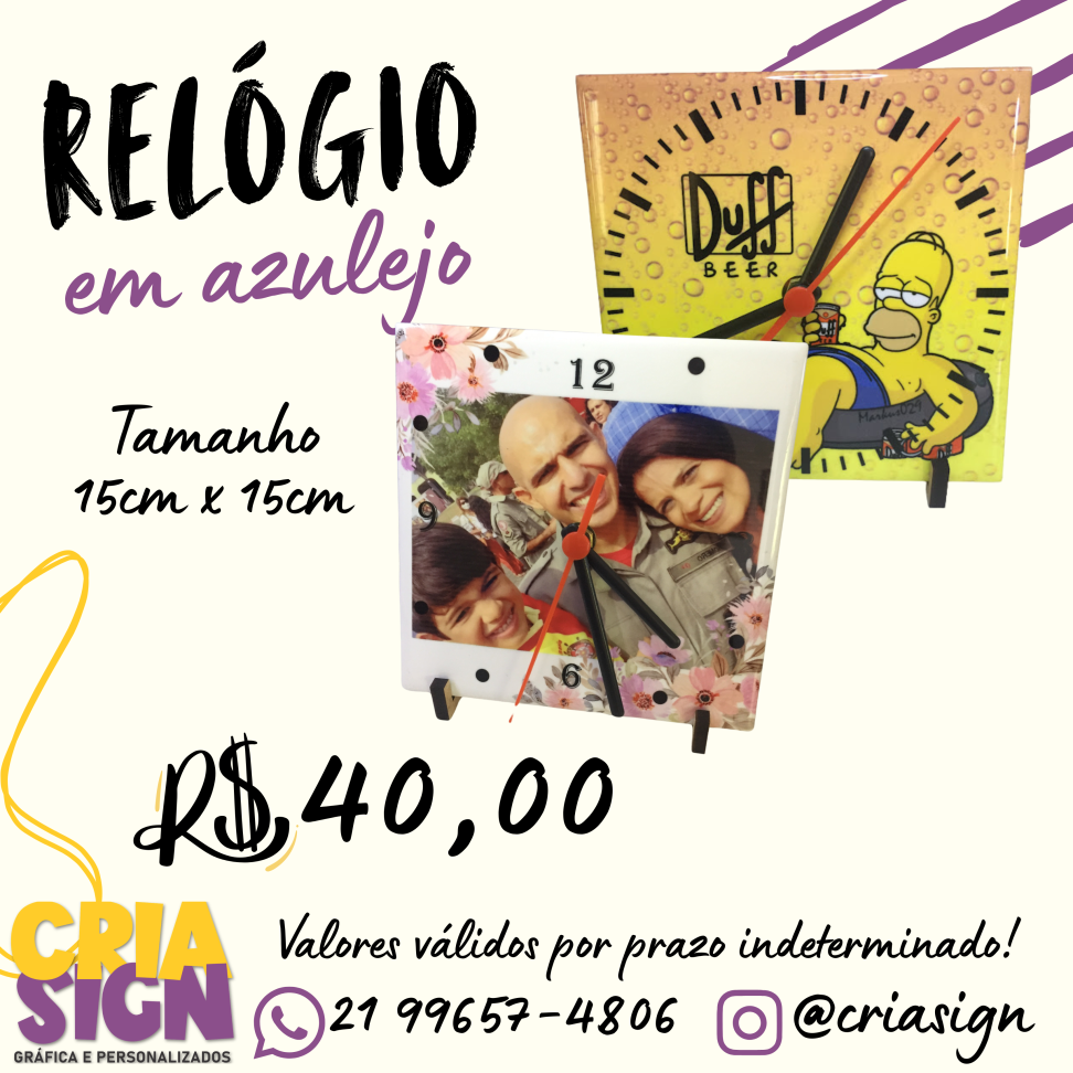 Relógio Azulejo