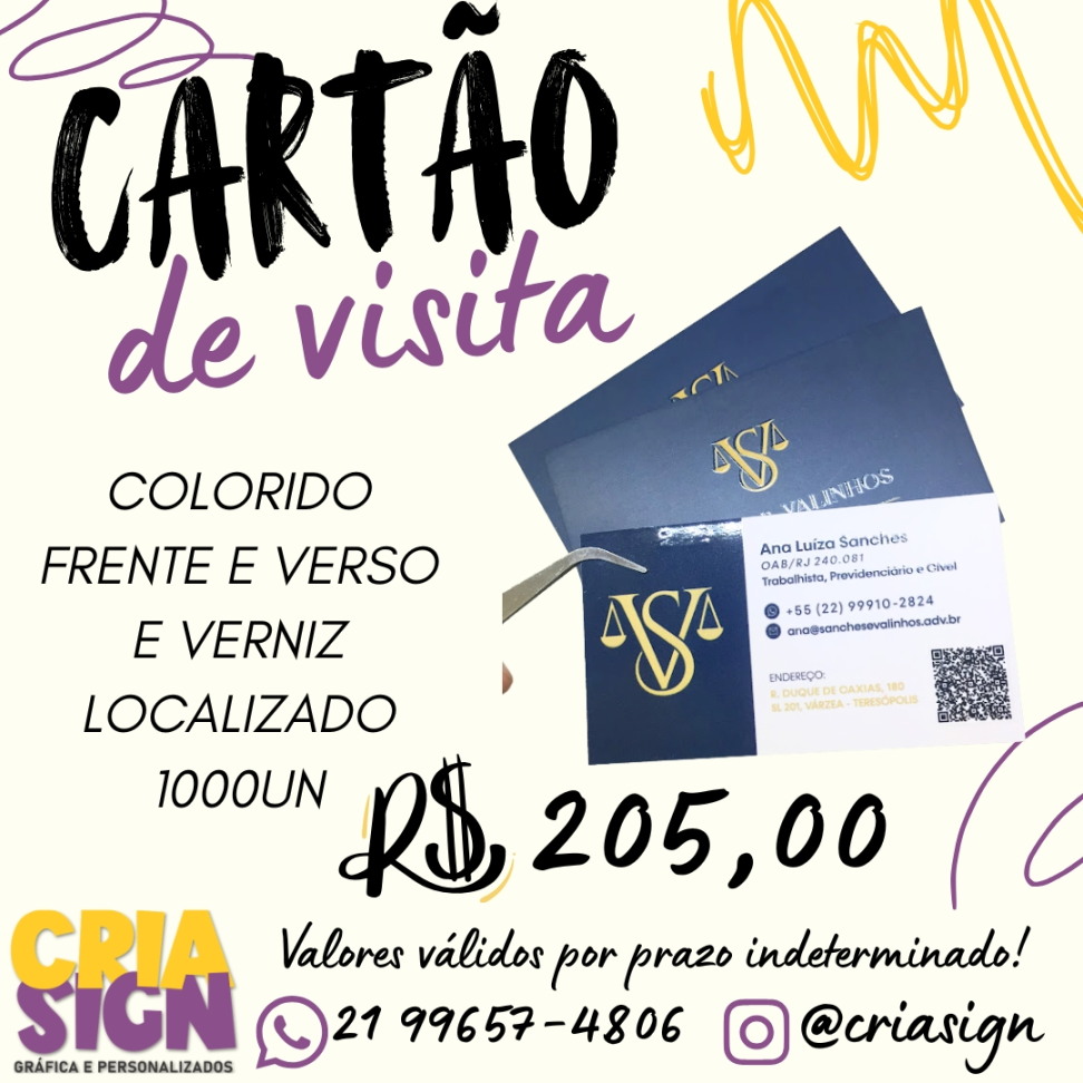 Cartão de Visita Verniz Localizado