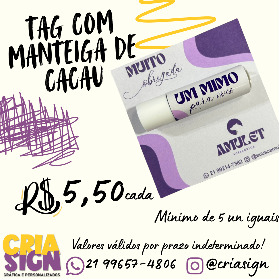 Tag com Batom Manteiga de Cacau