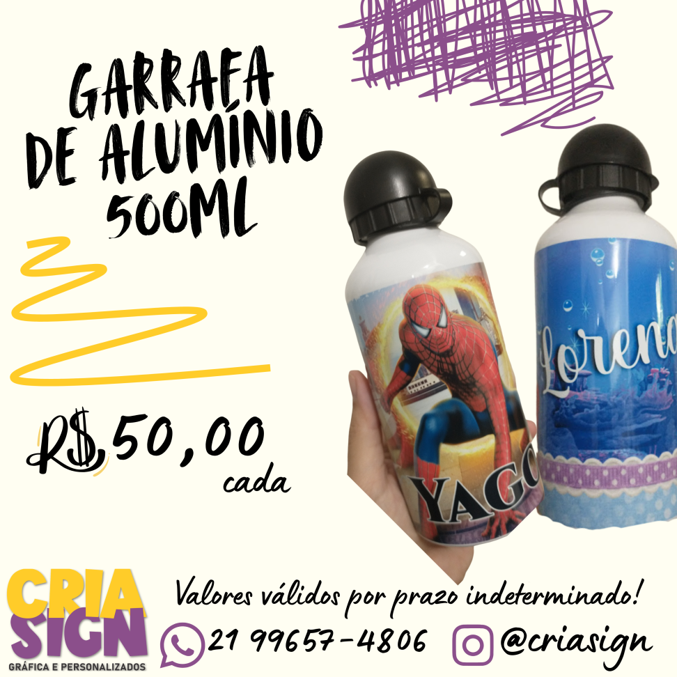 Garrafa de Alumínio 500ml