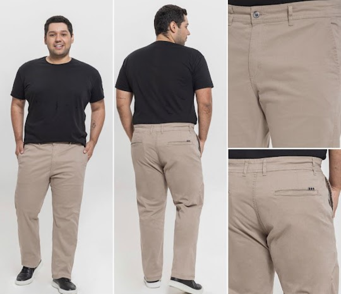 Calça SFino Bege Chumbo 48, 50 Blj501656