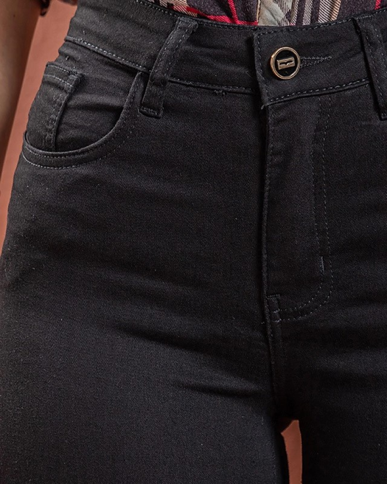 Calça reta preta 36, 38, 40, 42, 44 e 46 (black jeans) - #2