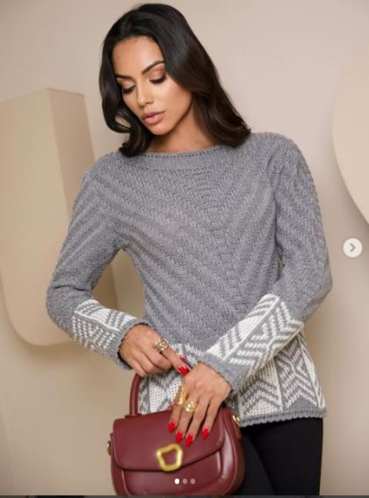 Blusão Tricot Azul M Reftk25921