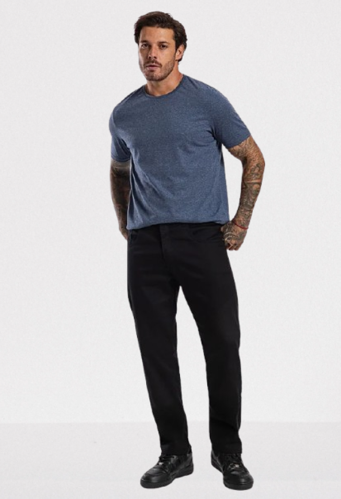 Calça Reta Preta 38 Blj5011042