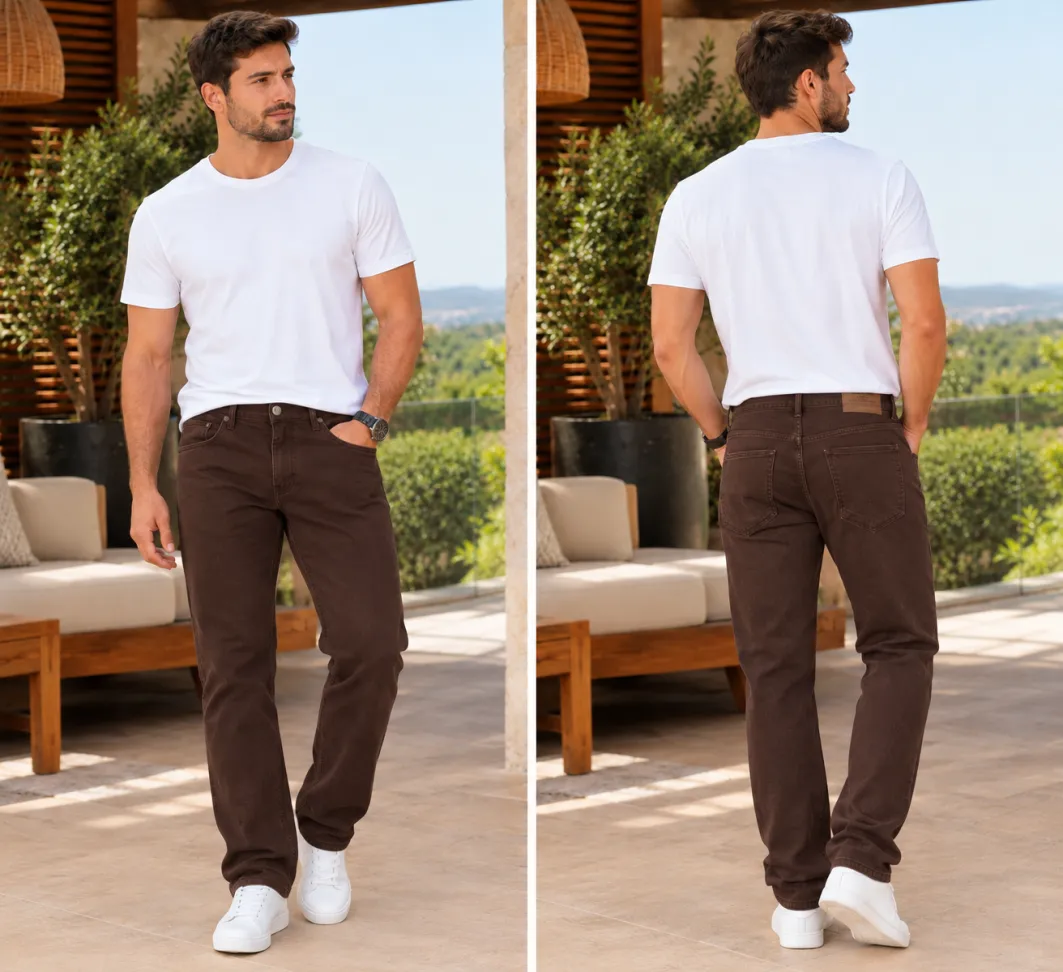 Calça Marrom 42, 44 SOL090 - #1