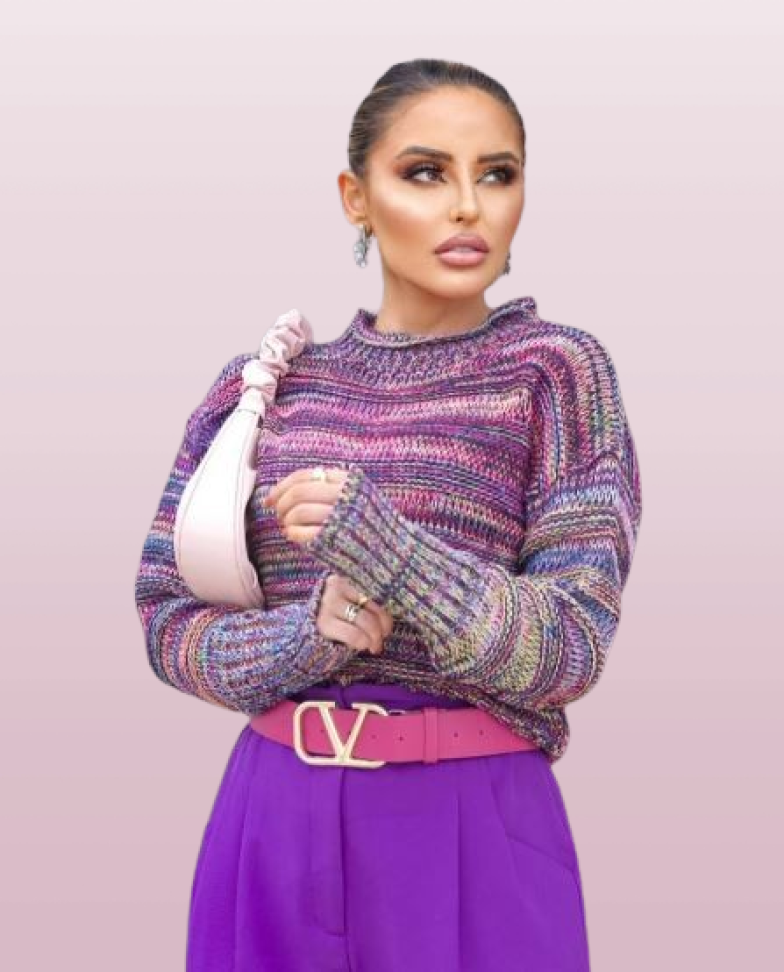 Blusão Cropped Uva Mescla Tricot M Reftk24800