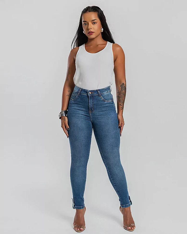 Calça Jeans Cigarrete  38, 40, 42, 44 Blk25360