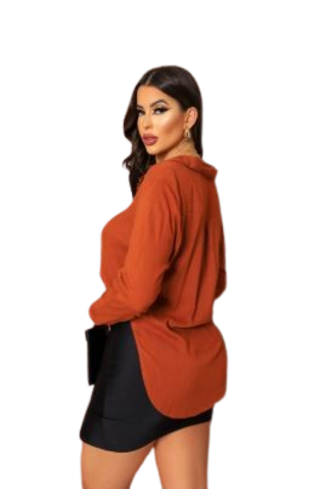 Camisa Assimétrica terracota M, G - #2