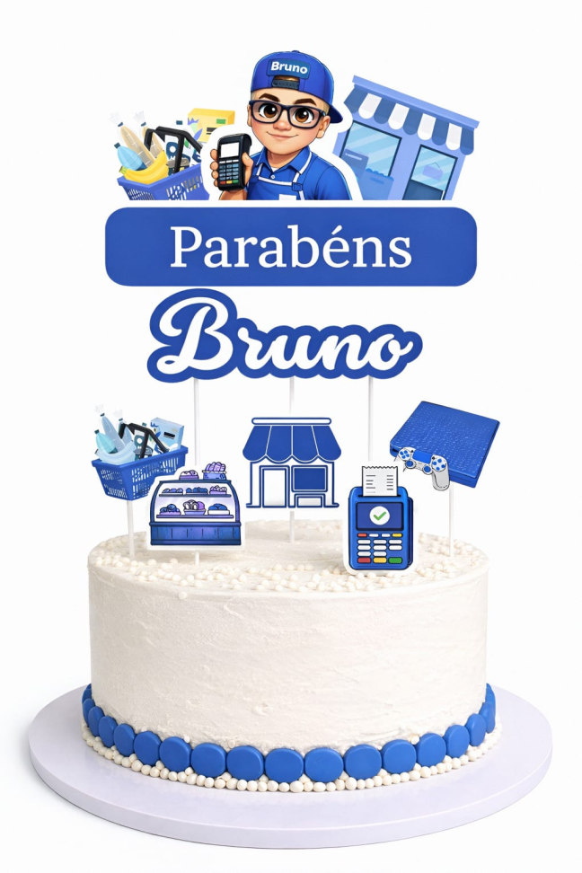TOPO DE BOLO CARICATURA PERSONALIZADO PROFISSÃO