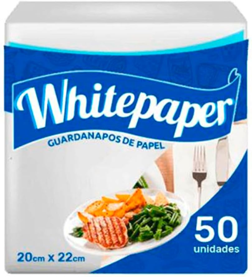 Guardanapo de Papel 20cm x 22cm Branco unidades Folha Simples - #3