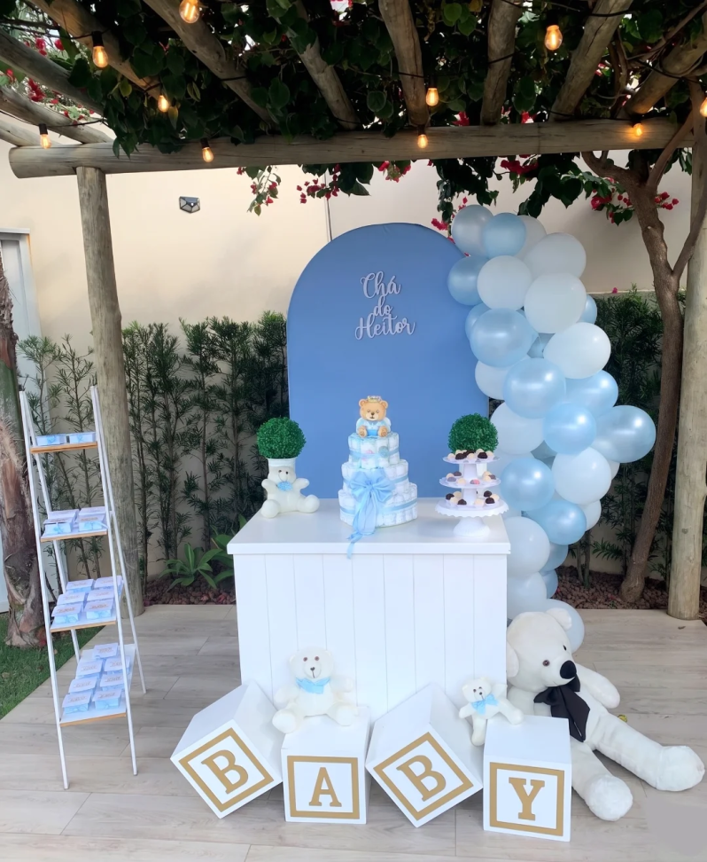 Kit Pocket Chá de Bebê Azul Personalizado
