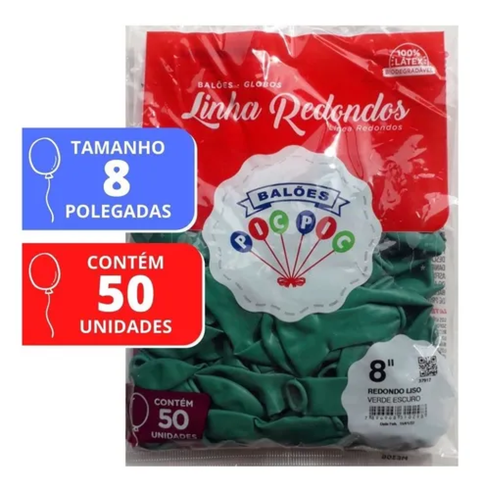 Balão Redondo Tamanho 8 Cores c/50 - Pic Pic - escolha a cor - #4