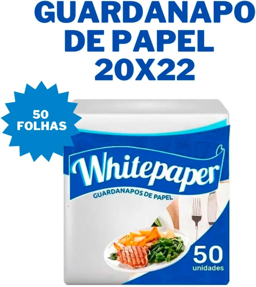 Guardanapo de Papel 20cm x 22cm Branco unidades Folha Simples - #2