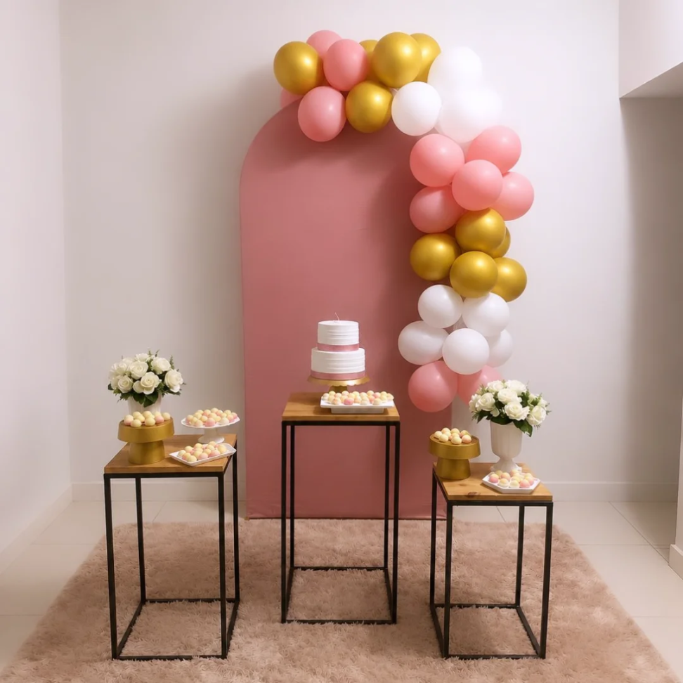 Kit Bronze Premium Rosé com mesas Pretas