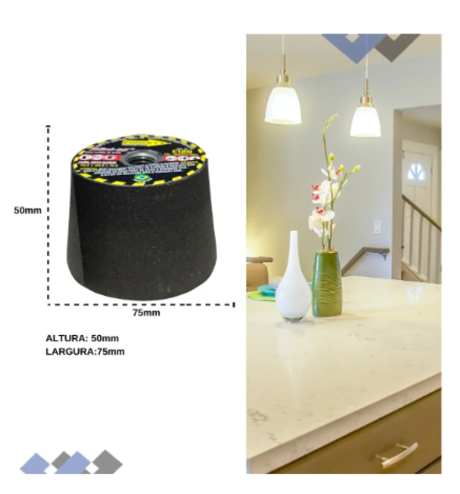 Rebolo Copo Cônico 3 Polegadas C 36 Preto - #2