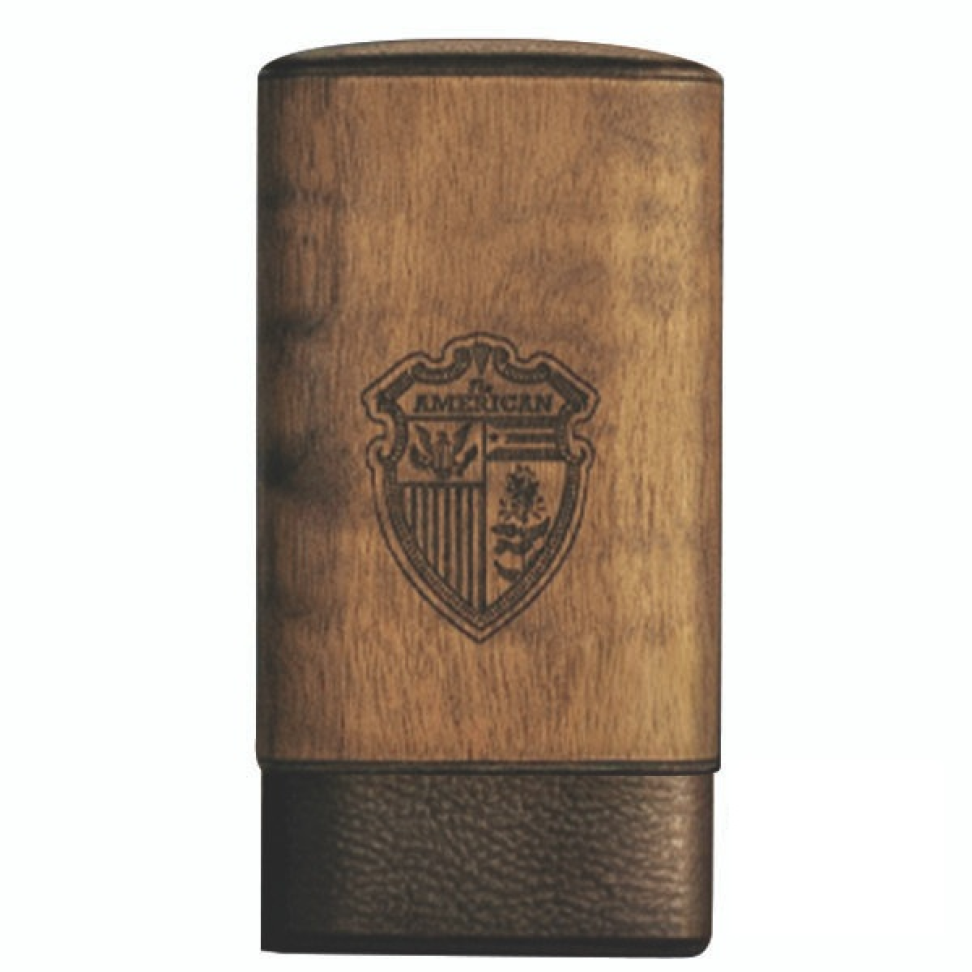 CASE THE AMERICAN WALNUT BISON PARA 3 CHARUTOS - #1