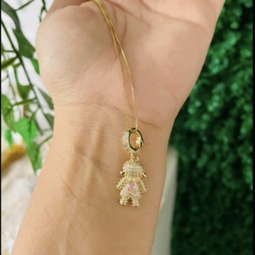 Colar Pingente Filha Cravejado Luxo