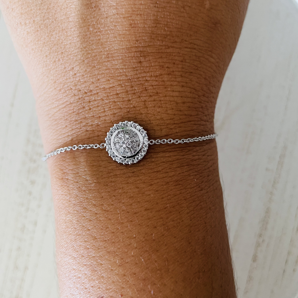 Pulseira Lia (Ping.Pizza no Ródio Branco)