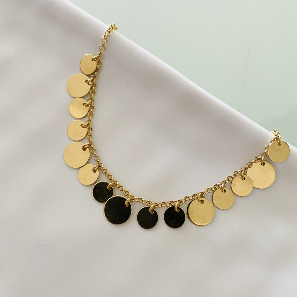 Pulseira com Medalhinhas Lisas - Semijoias