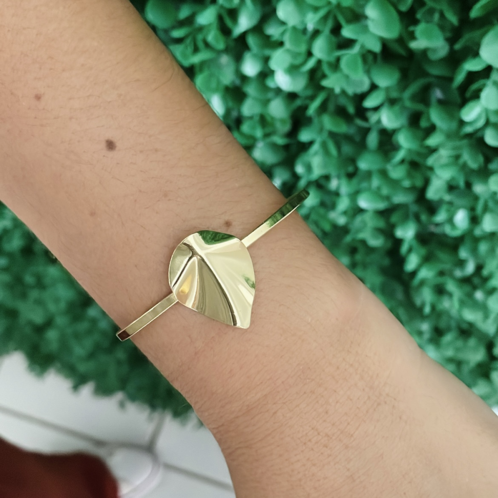 Bracelete Folha - semijoia