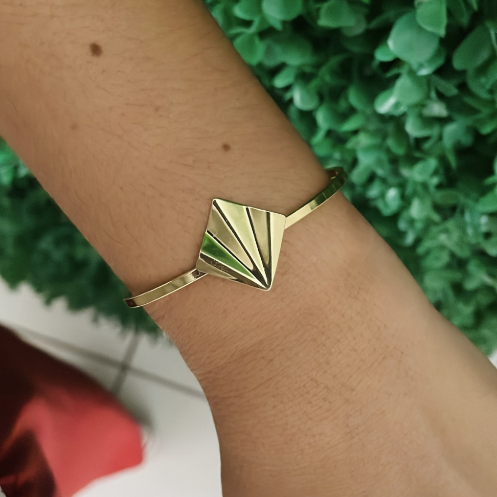 Bracelete losango orgânico- semijoia