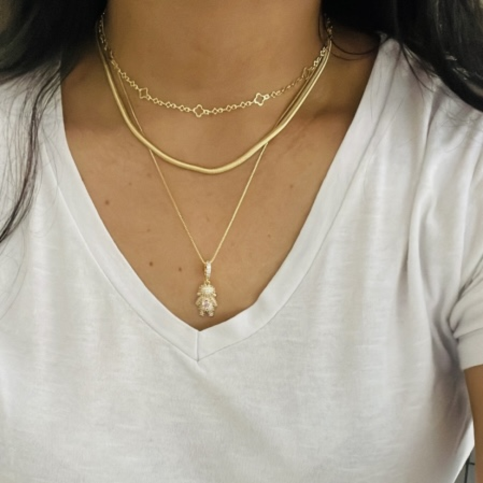 Colar Pingente Filha Cravejado Luxo