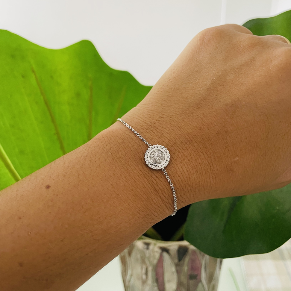 Pulseira Lia (Ping.Pizza no Ródio Branco)
