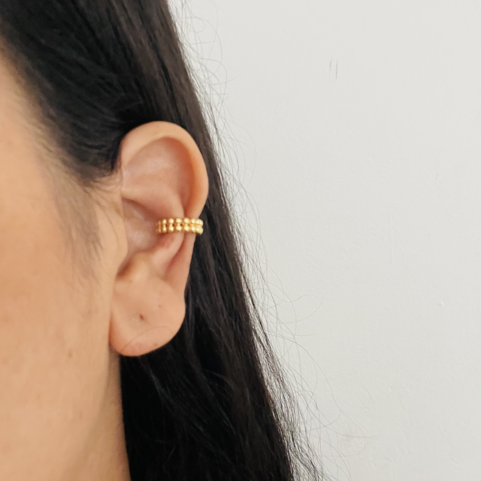 Brinco Piercing Fake Esferas Duplo