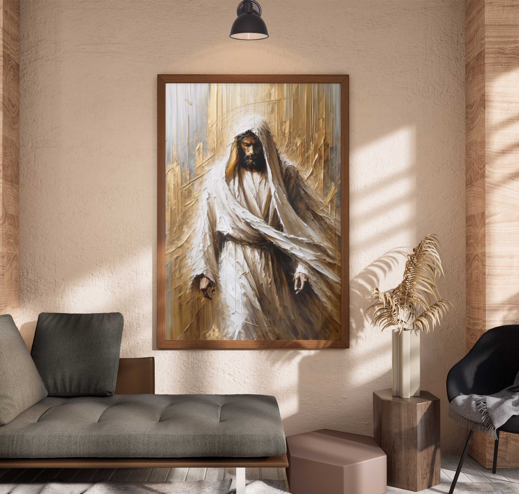 QUADRO JESUS EM BELA ARTE PINTURA - #4