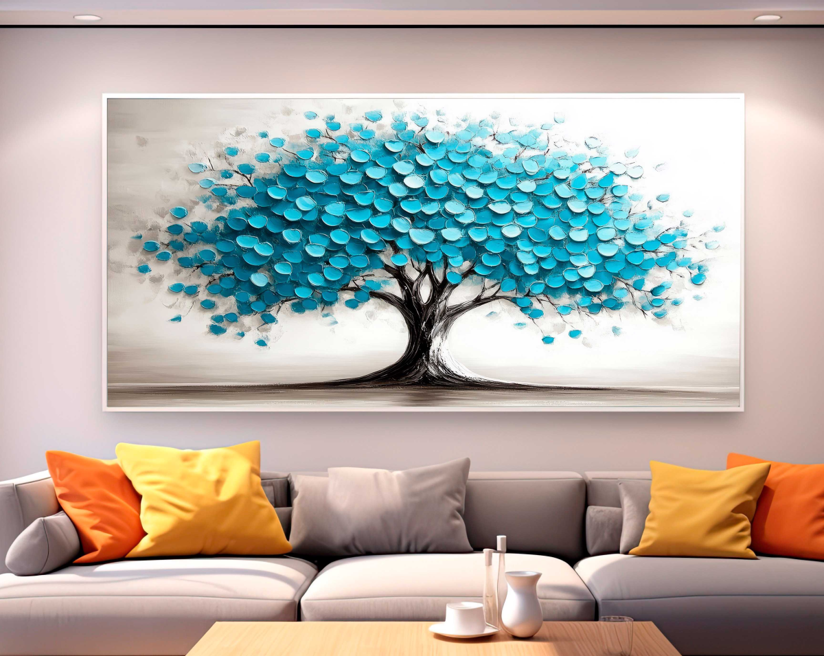 QUADRO UMA ÁRVORE DE DECORAÇÃO AZUL VIOLETA - #4