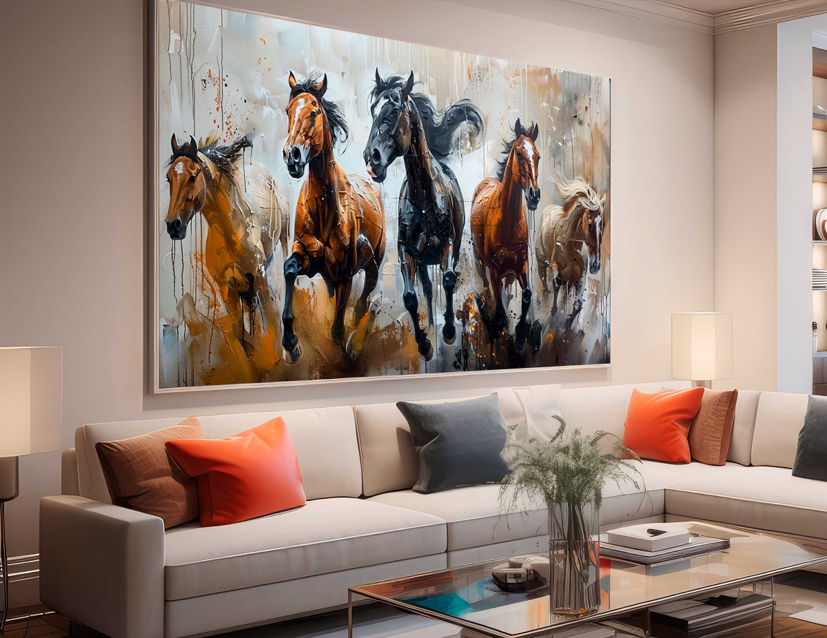 QUADRO ABSTRATO EM PINTURA DE CAVALOS - #3