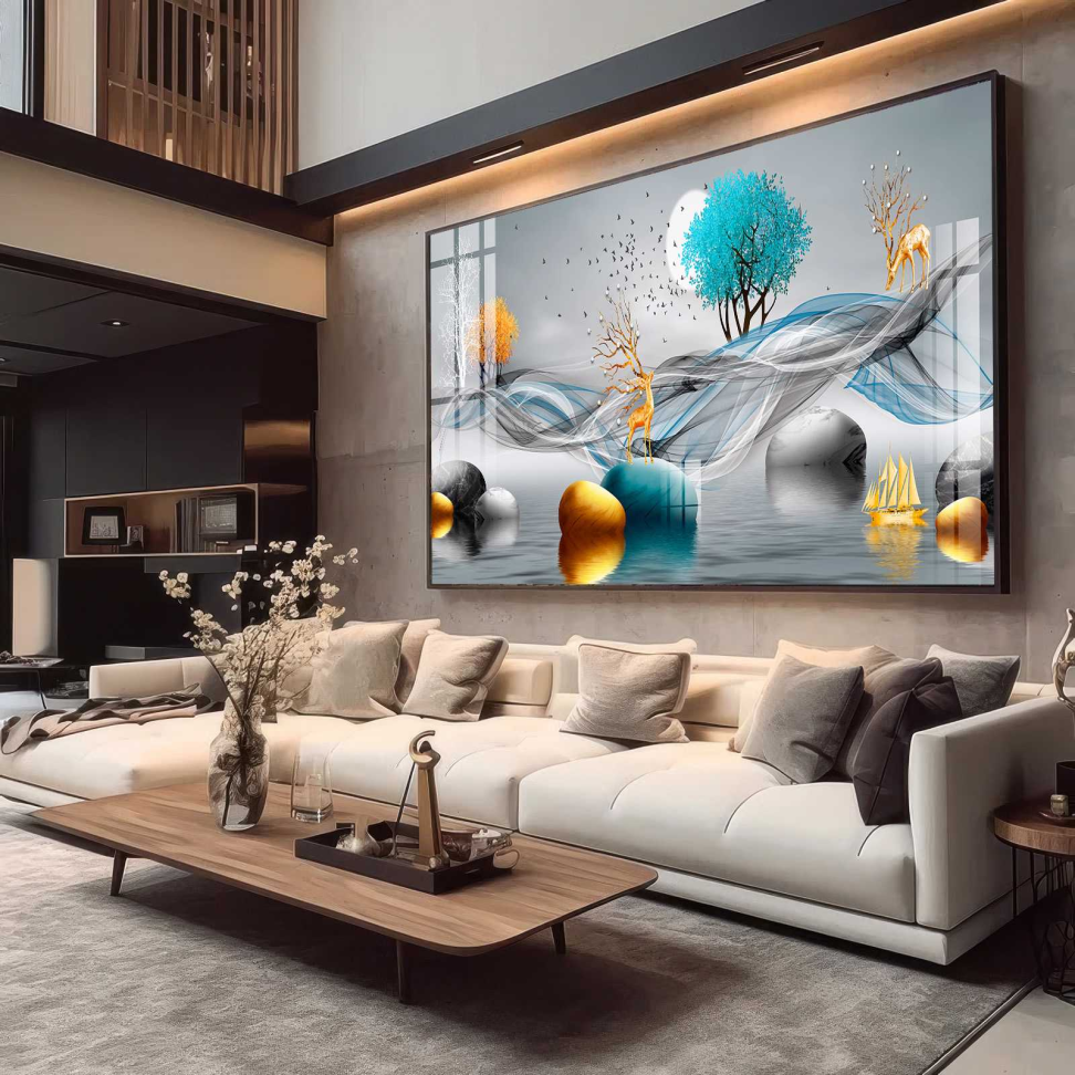 QUADRO EM BELA ARTE DIGITAL ABSTRATA DECOR - #4