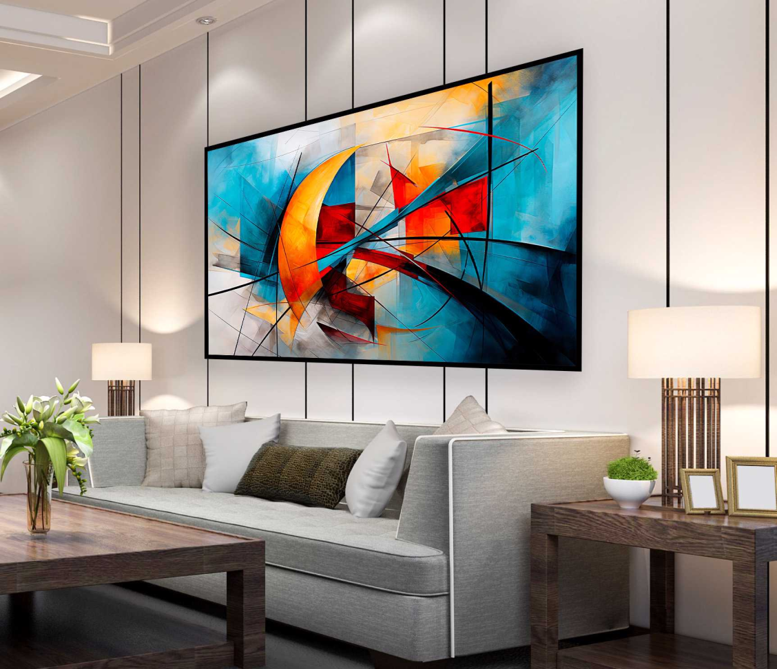 QUDRO EM PINTURA MODERNA ABSTRATA DECOR - #4