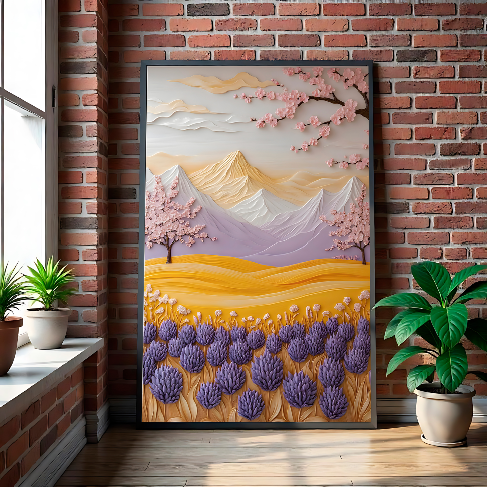 QUADRO EM PINTURA DE PAISAGEM ABSTRATA - #4