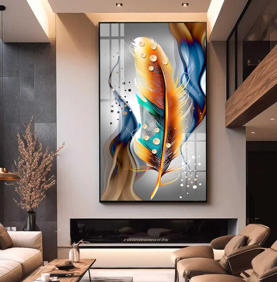 QUADRO BELA ARTE EM PENA DOURADA DECOR - #2