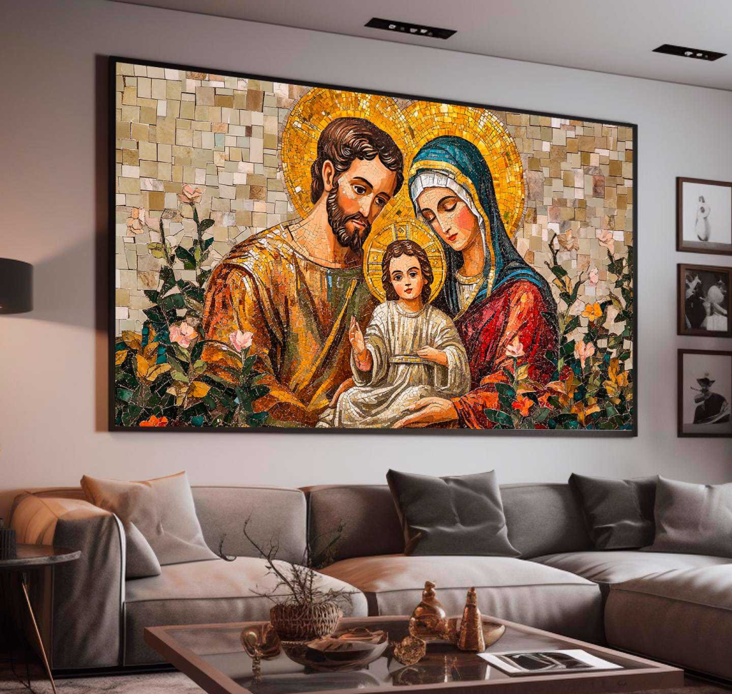 QUADRO ARTE PINTURA SAGRADA FAMILIA - #3