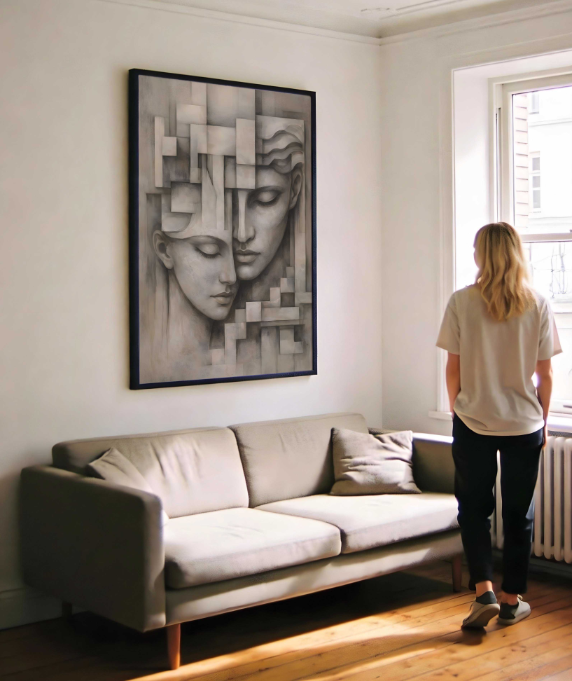 QUADRO EM ARTES CASAL ABSTRATO - #5