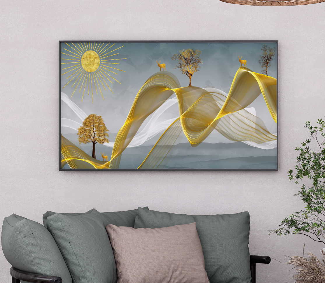 QUADRO EM BELA ARTE MODERNA ILUSTRAÇÃO DECOR - #5