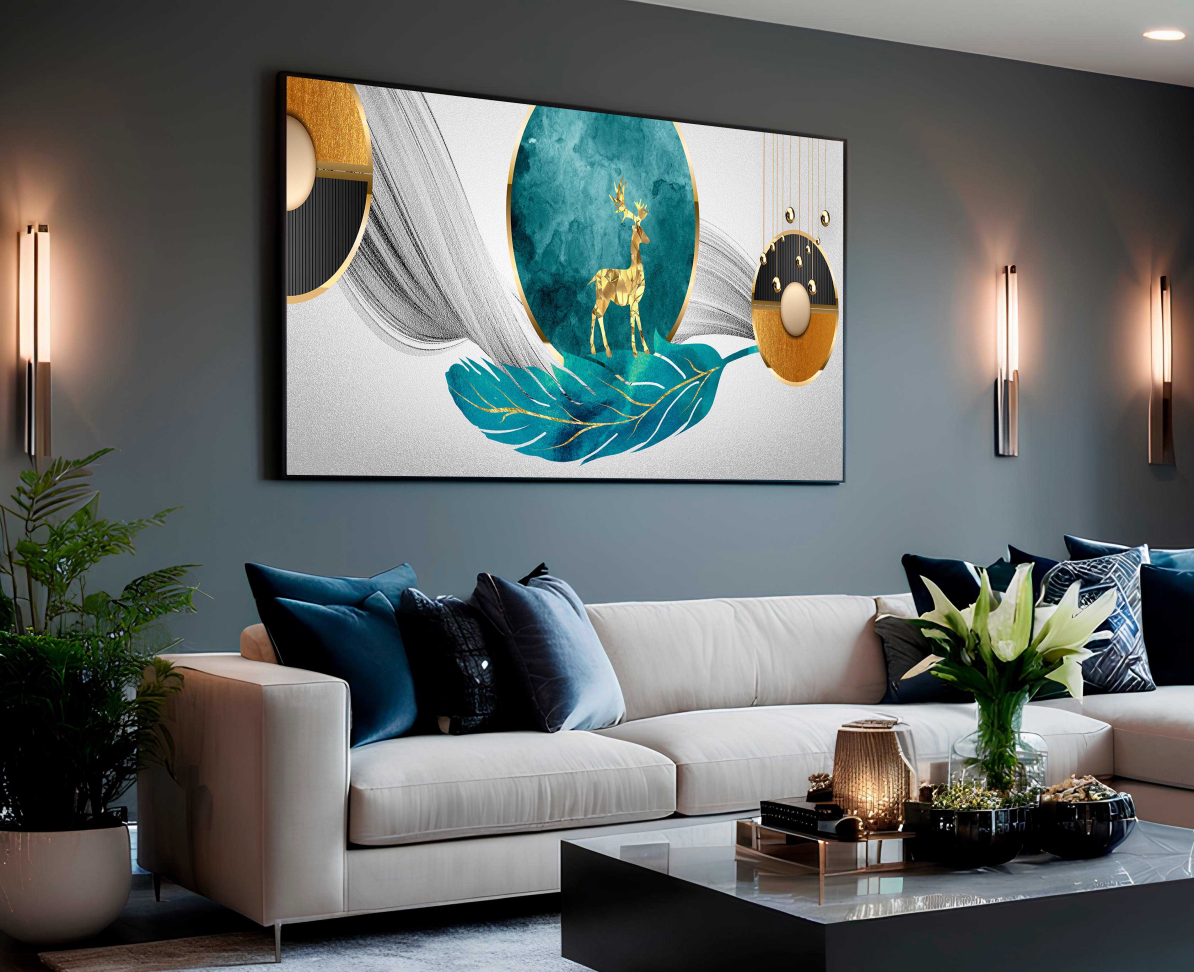 QUADRO EM BELA ARTE DE DECORAÇÃO MODERNA EM 3D - #5