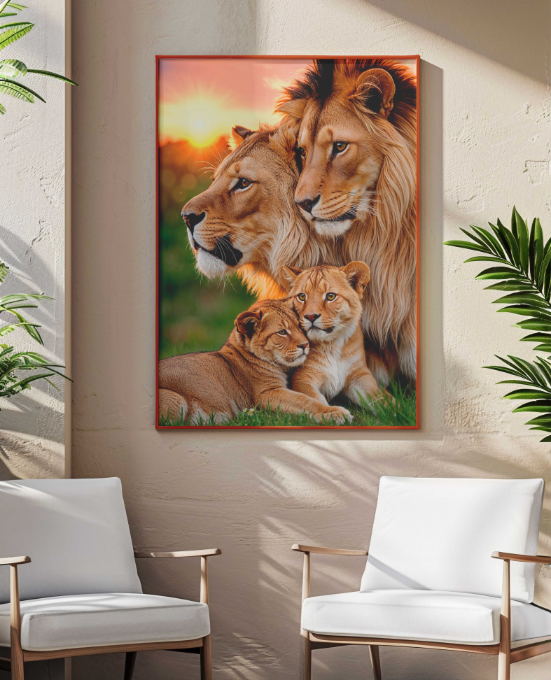 QUADRO VERTICAL A FAMILIA DO REI LEÃO - #2