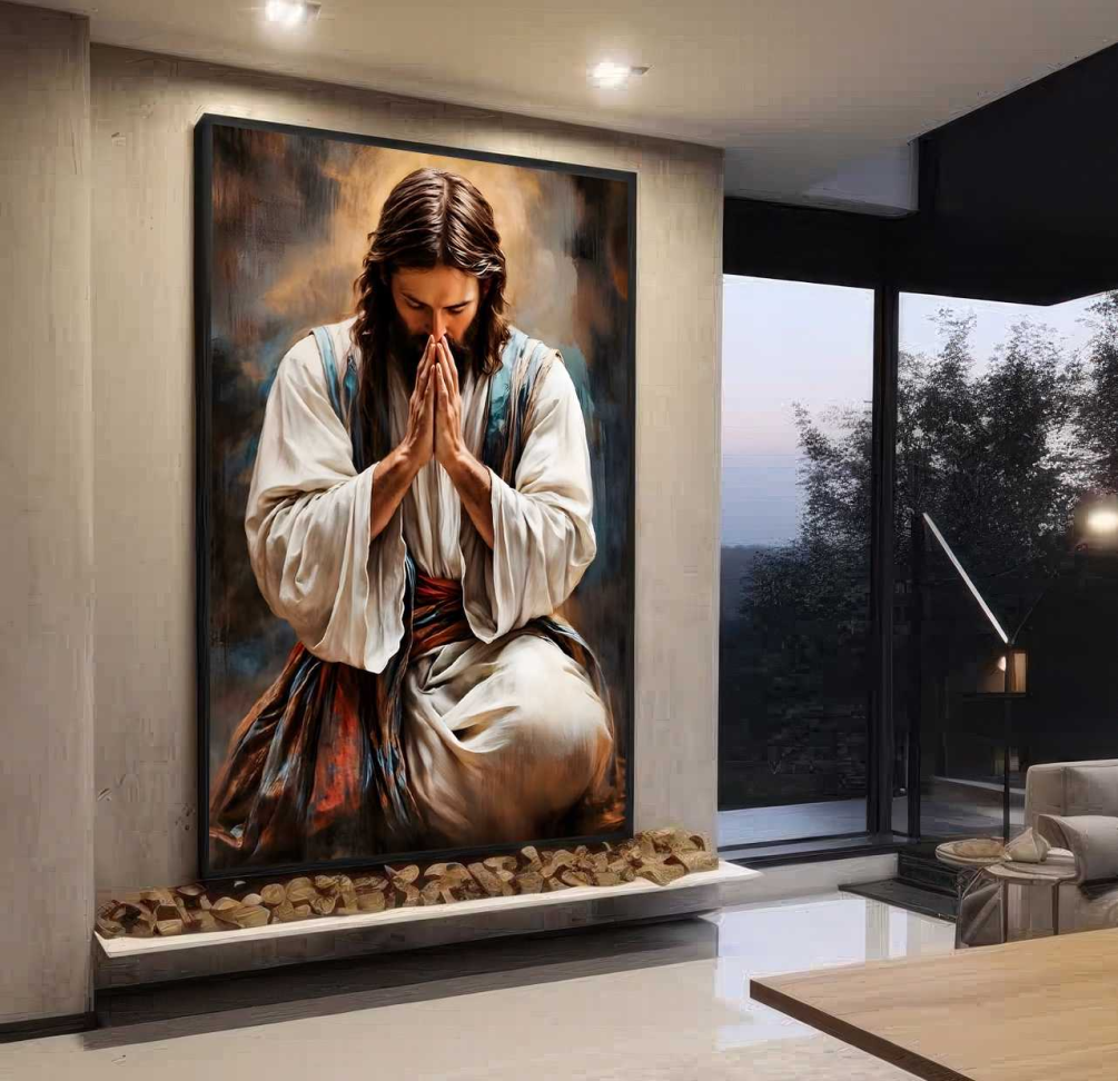 QUADRO ABSTRATO JESUS EM ORAÇÃO - #3