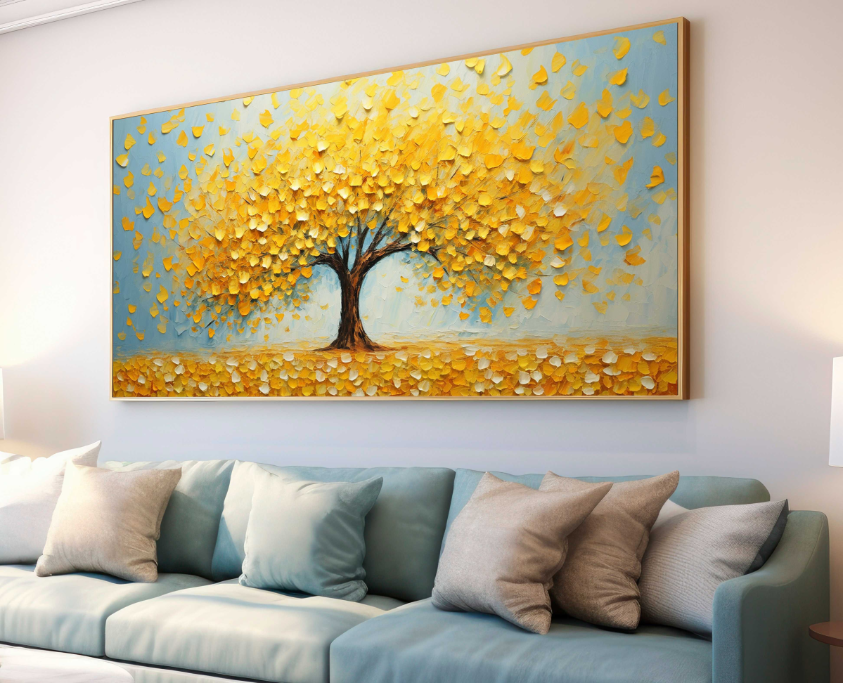 QUADRO BELA ÁRVORE ABSTRATA AMARELA - #5