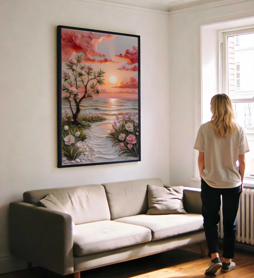 QUADRO EM BELA PINTURA MODERNA DE PAISAGEM - #2