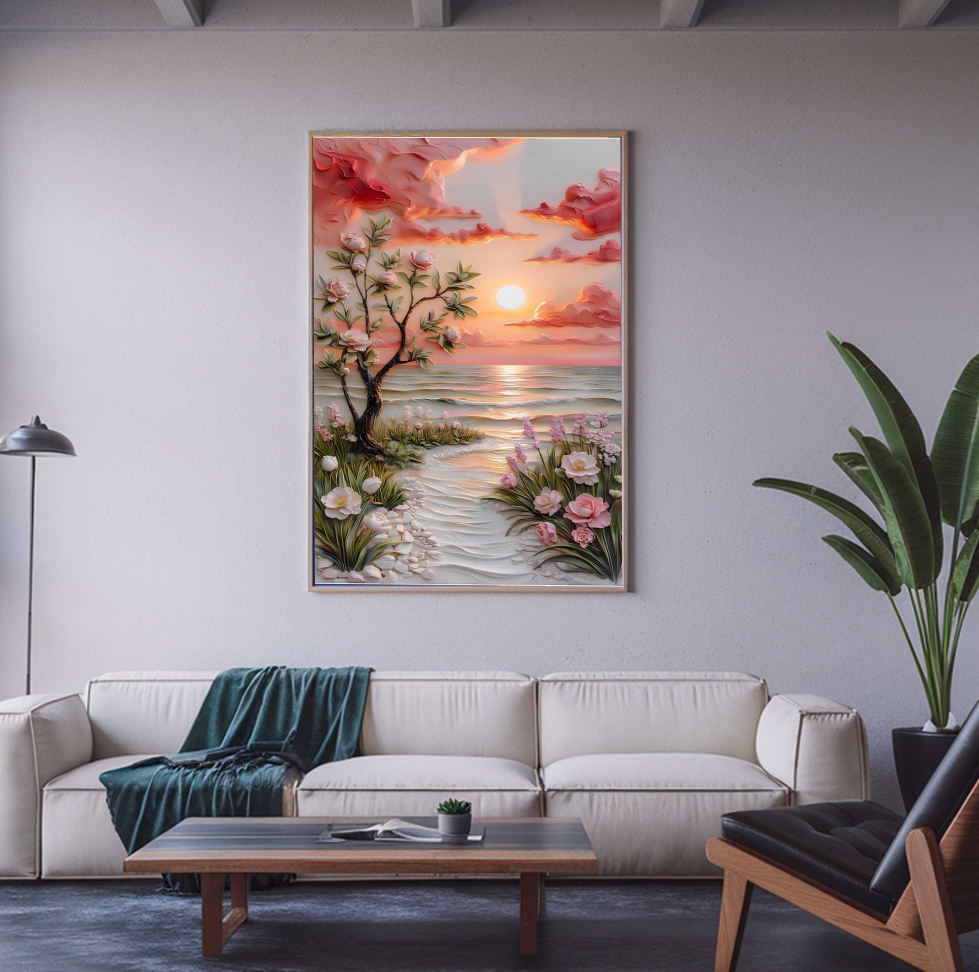 QUADRO EM BELA PINTURA MODERNA DE PAISAGEM - #5