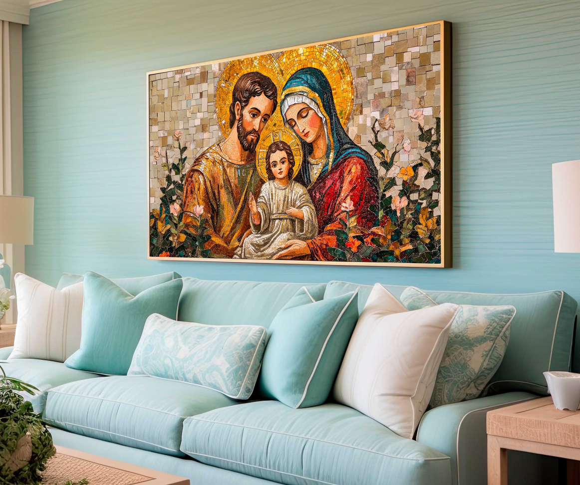 QUADRO ARTE PINTURA SAGRADA FAMILIA - #5