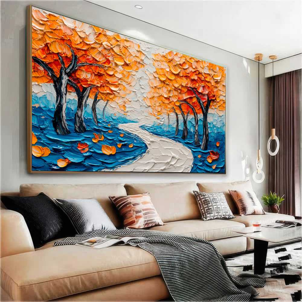 QUADRO ARTE CAMINHO COM ARVORES ABSTRATAS - #2