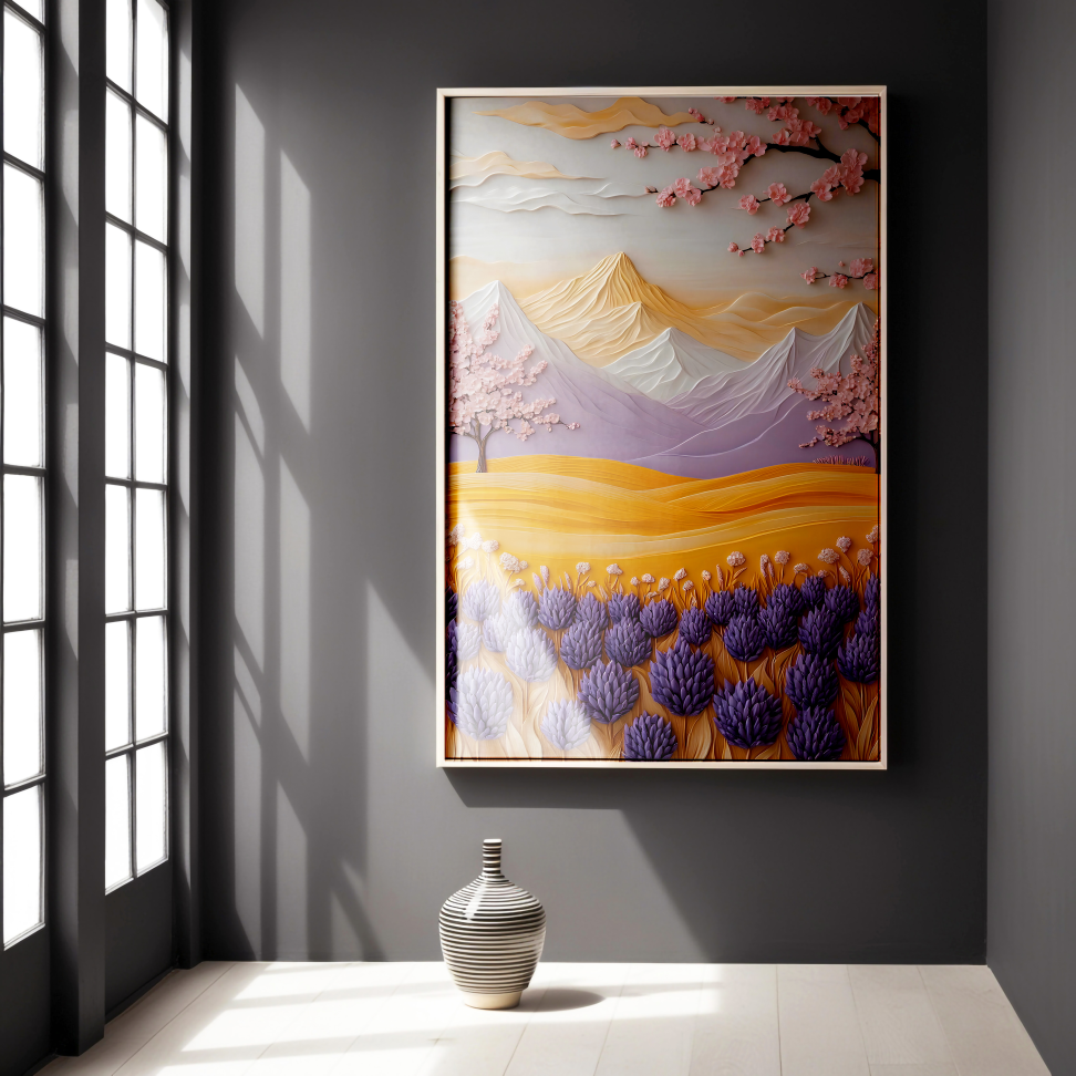 QUADRO EM PINTURA DE PAISAGEM ABSTRATA - #2