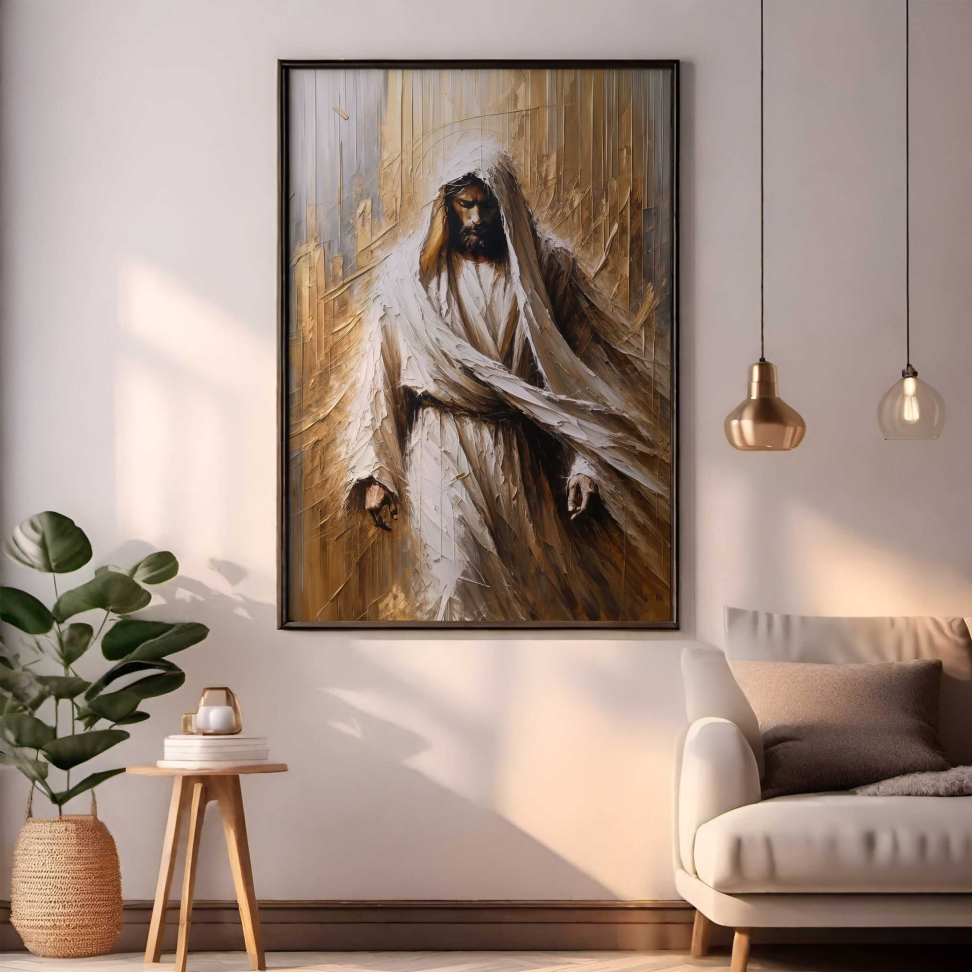 QUADRO JESUS EM BELA ARTE PINTURA - #3