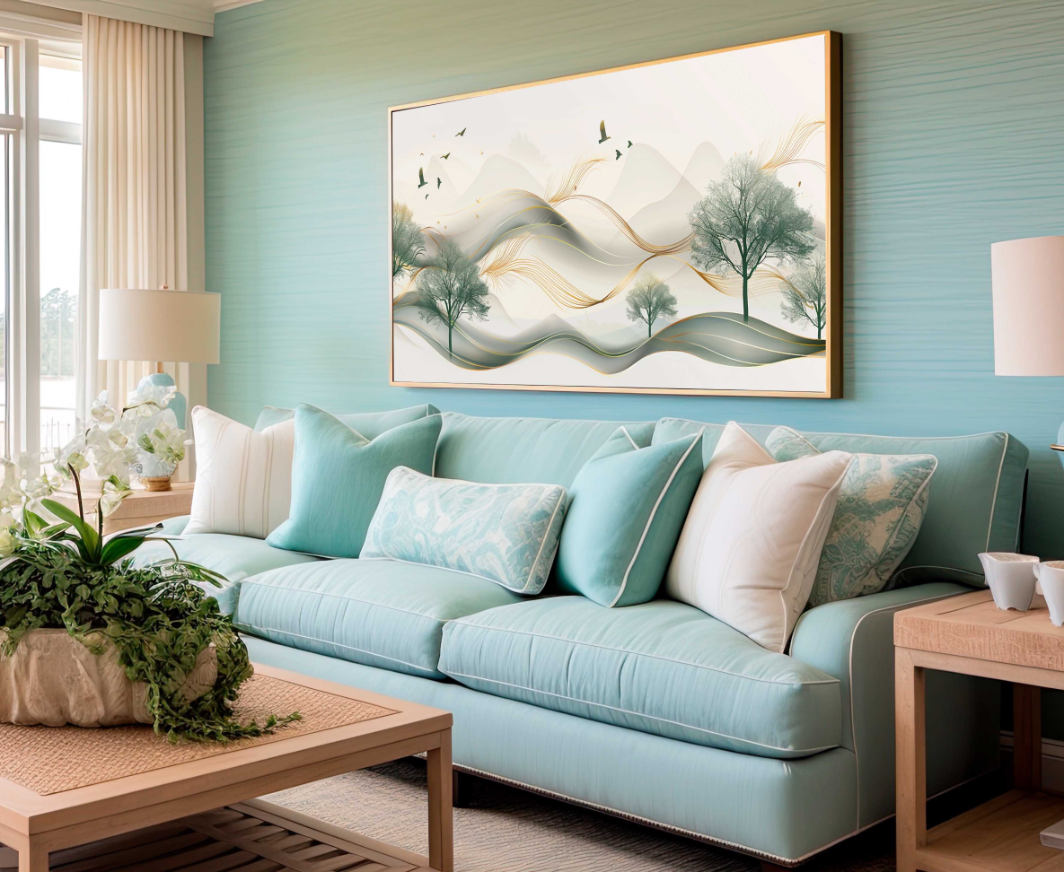 QUADRO EM BELA PAISAGEM EM ARTE ABSTRATA - #3